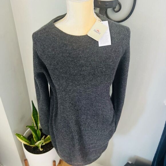 FAHERTY Stowe Cashmere Sweater Dress, 100%‎ Cashmere, Gray, Large, (12/14), NWT - Picture 3 of 16